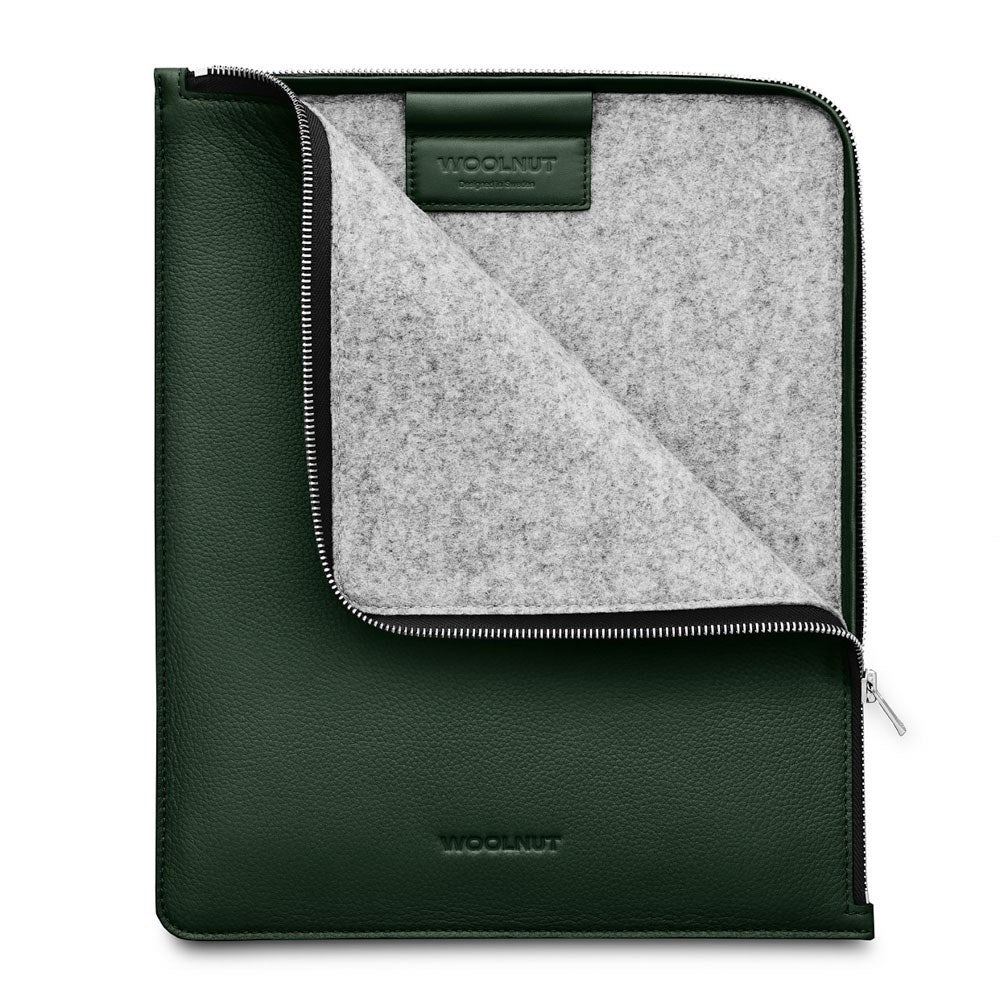 Woolnut iPad / Tablet (26.5 x 32.5 cm) Ekte Skinn Folio Sleeve - Grønn