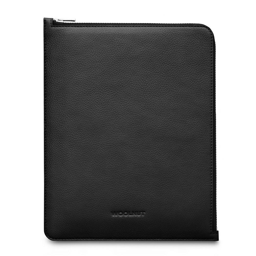 Woolnut iPad / Tablet (23 x 29 cm) Ekte Skinn Folio Sleeve - Svart