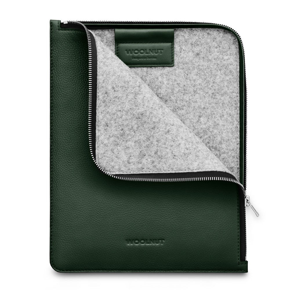 Woolnut iPad / Tablet (23 x 29 cm) Ekte Skinn Folio Sleeve - Grønn