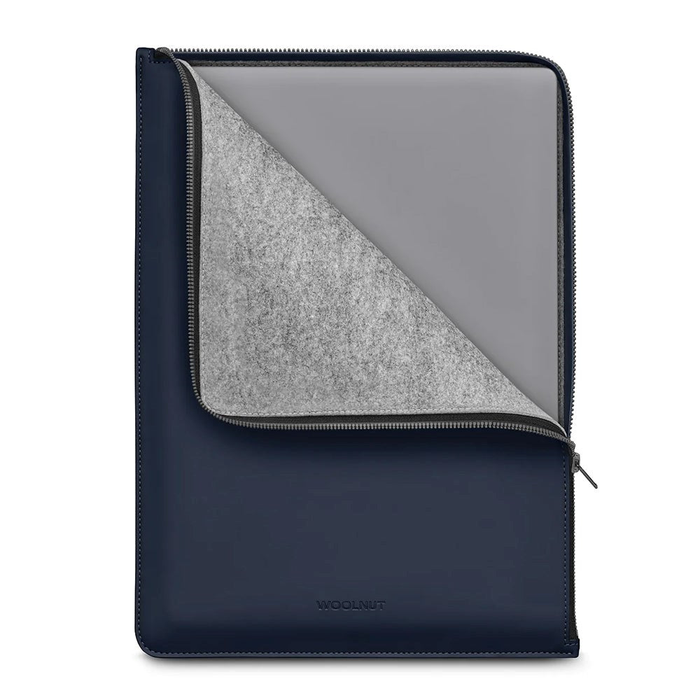 Woolnut Coated Folio Ekte Skinn Sleeve for MacBook / Laptop 16" (360 x 250mm) - Blå