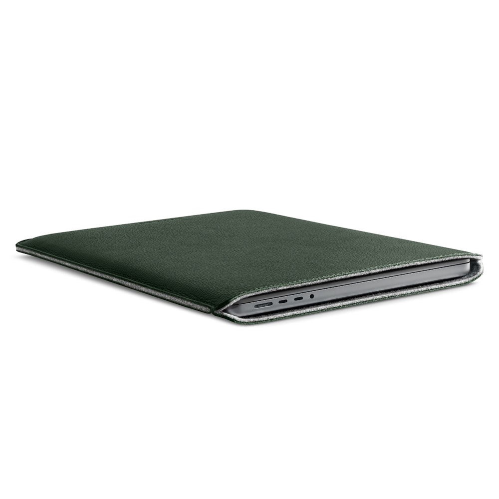 Woolnut MacBook Pro 16" M4 / M3 / M2 / M1 (2024 - 2021) Ekte Skinn Folio Sleeve - 27.5 x 37.5 cm - Grønn