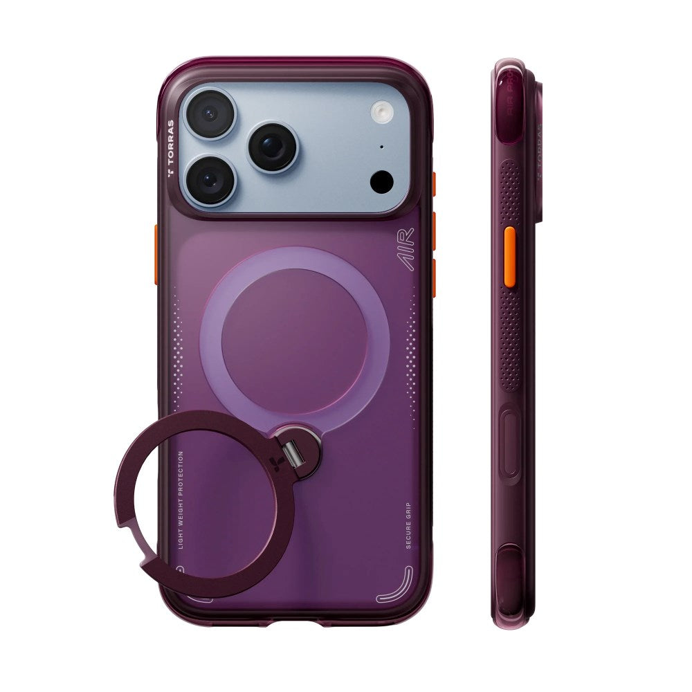 iPhone 18 Pro Max / 17 Pro Max TORRAS Ostand Q3 Air Deksel - MagSafe Kompatibel - Lilla