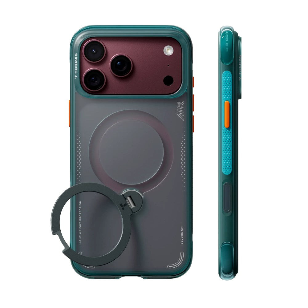iPhone 18 Pro Max / 17 Pro Max TORRAS Ostand Q3 Air Deksel - MagSafe Kompatibel - Grønn