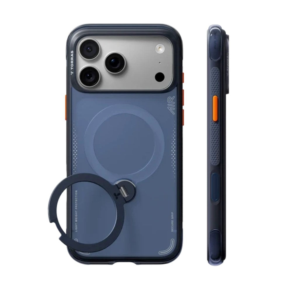 iPhone 18 Pro / 17 Pro TORRAS Ostand Q3 Air Deksel - MagSafe Kompatibel - Deep Blue
