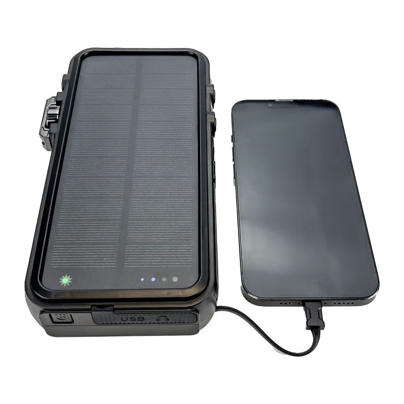 Zmartgear Powerbank Extreme - 16.00 mAh - 59W - Trådløs Lading - Nødradio - Innebygd USB-C / Lightning-Kabel - Svart