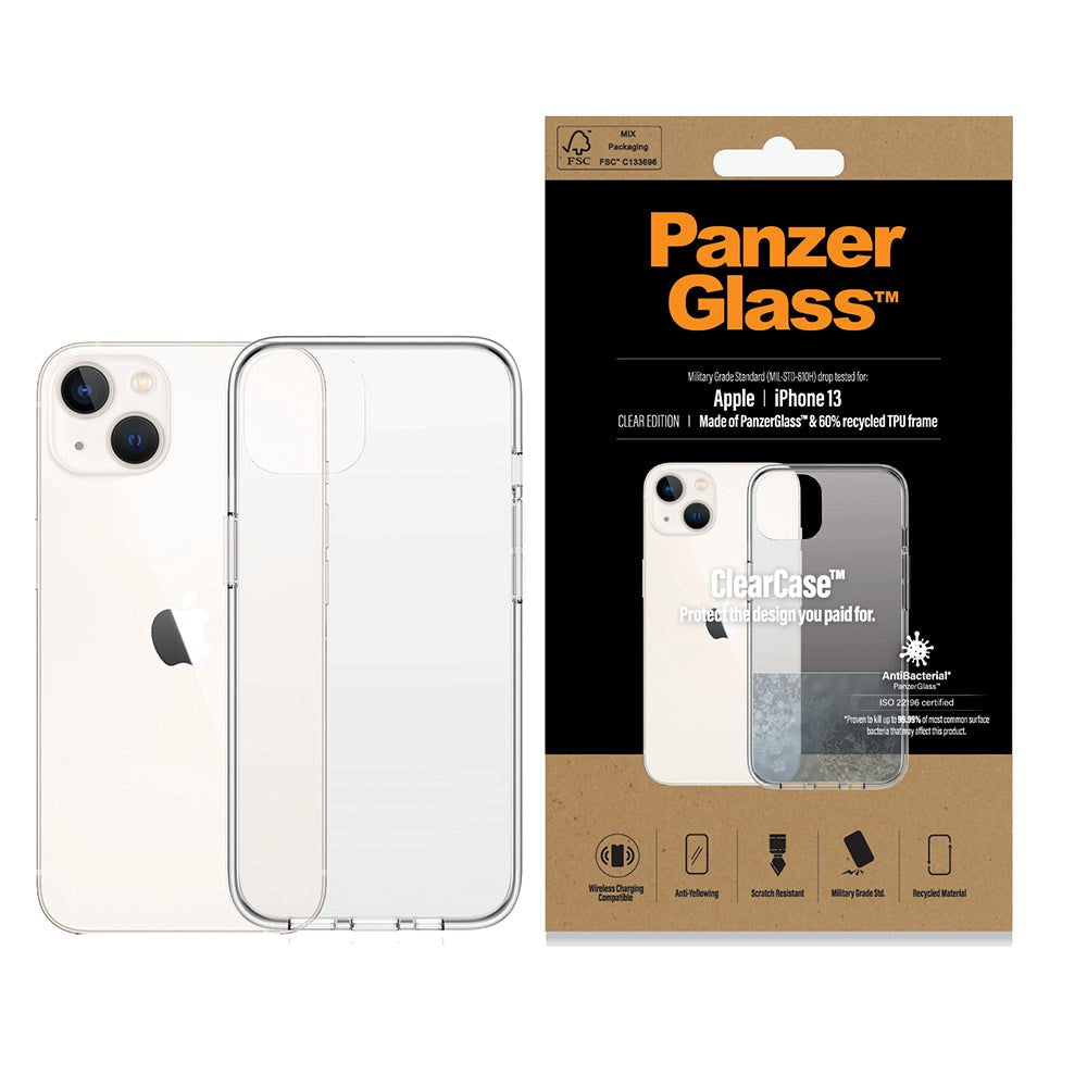 iPhone 13 PanzerGlass ClearCase Antibakteriel Deksel - Gjennomsiktig