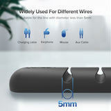 Fleksibel & Selvklebende Kabelholder med 7 Spor - Svart