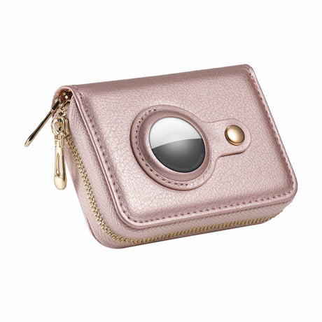 Skinnlommebok med Innebygd Holder for Apple AirTag - Rose Gold