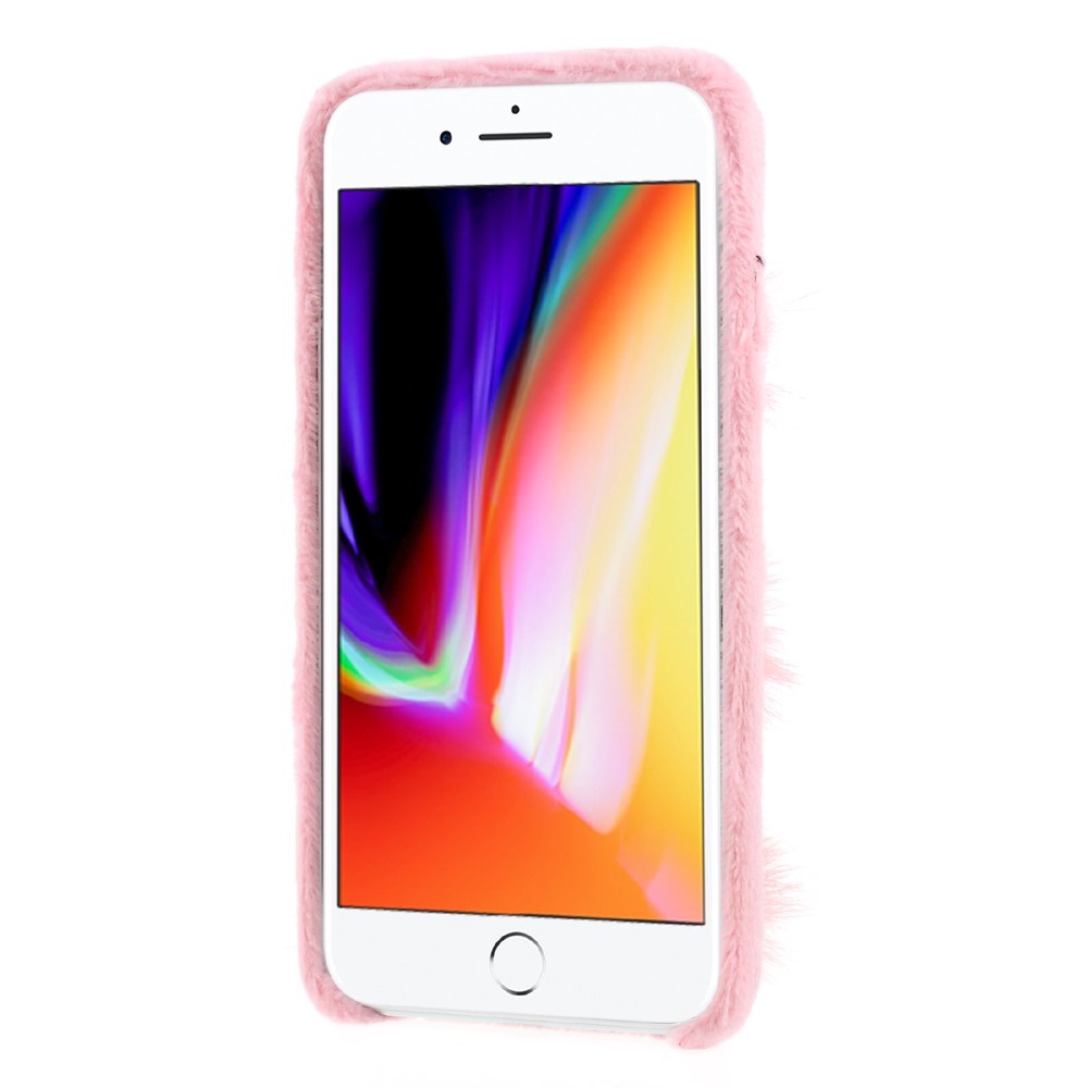 iPhone SE (2022/2020)/8/7 Deksel med Kaninpels og Rhinsten - Pink