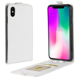 iPhone XR PU Skinn Flip Deksel m. Kortholder - Hvit