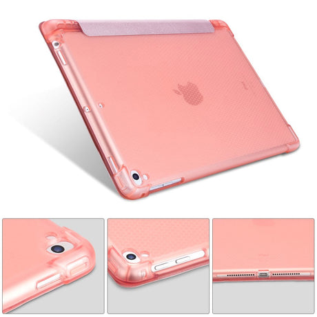 iPad 9.7 (2018-2017) / iPad Air / iPad Air 2 Tri-Fold Flip Deksel m. Fleksibel Bakside - Rose Gold