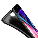 iPhone SE (2022 / 2020) / 8 / 7 Karbonfiber Fleksibelt Plastdeksel - Svart