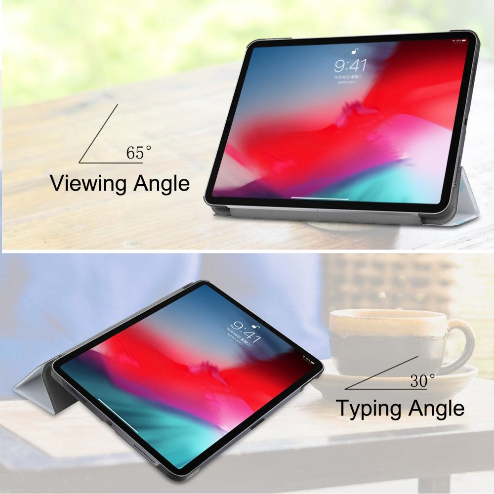 iPad Pro 11" (2018) Skinn Deksel med Tri-fold Stand - Blue Owl