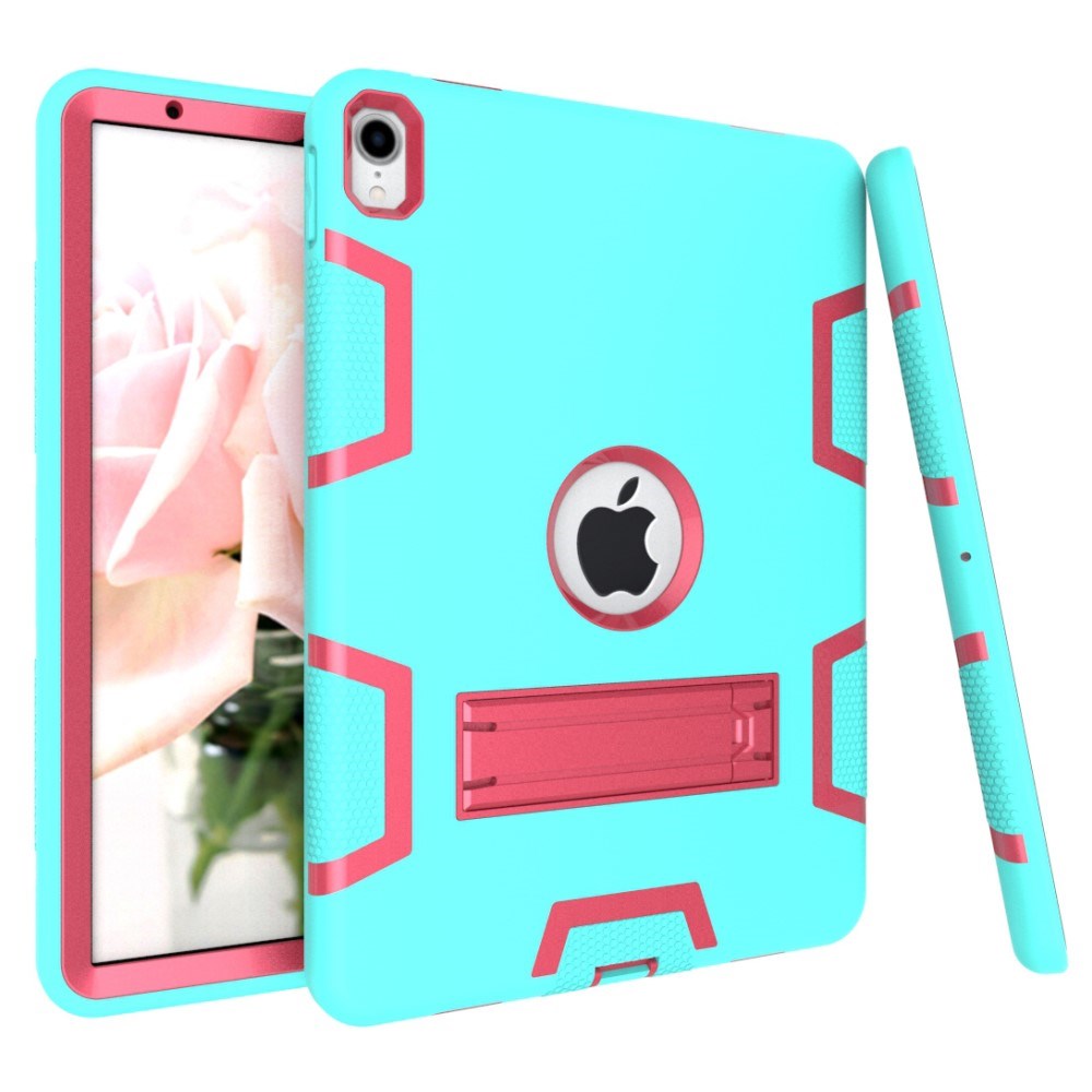 iPad Pro 11" (2018) Shock-proof Hybrid Case m. Stativfunksjon - Cyan / Pink