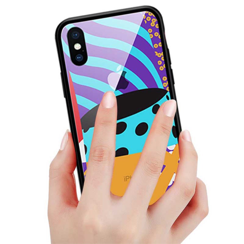 iPhone XS Max NXE Fleksibel Fashion Deksel m. Glassbakside - Blå