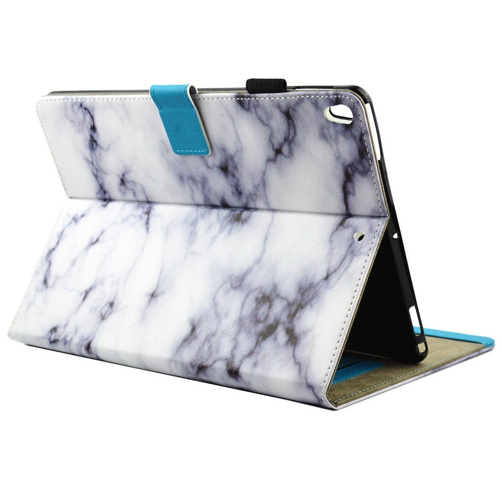 iPad Air (2019) / iPad Pro 10.5" Deksel - Marble Style Skinn Deksel - Hvit