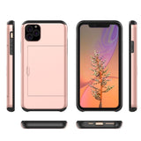 iPhone 11 Hard Plast Deksel m. Kredittkortlomme - Rose Gull