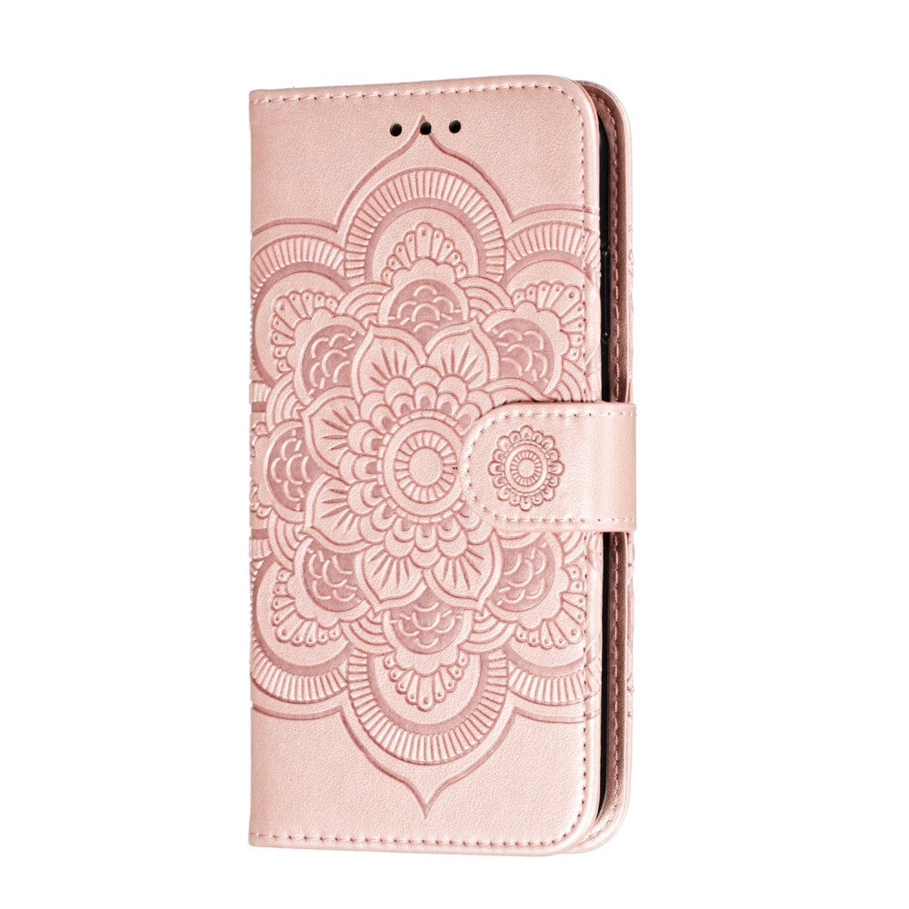 iPhone 11 Skinn Flip Deksel - Mandala Mønster Rose Gull