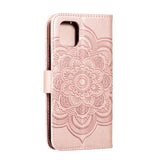 iPhone 11 Skinn Flip Deksel - Mandala Mønster Rose Gull