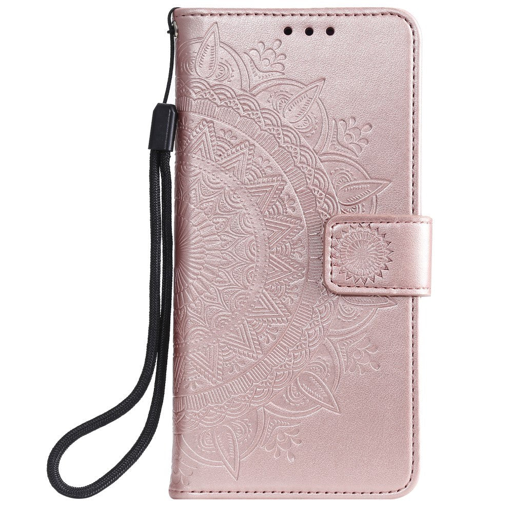 iPhone 11 Skinndeksel med Lommebok - Mandala Mønster Rose Gull