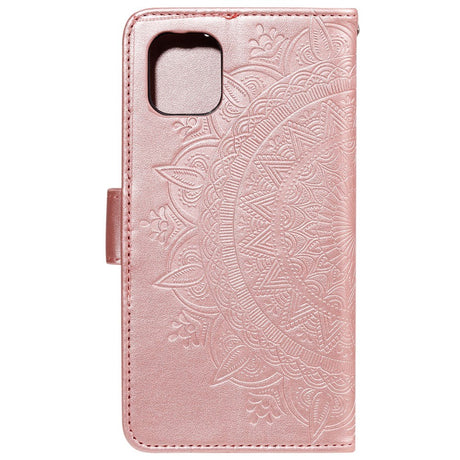 iPhone 11 Skinndeksel med Lommebok - Mandala Mønster Rose Gull