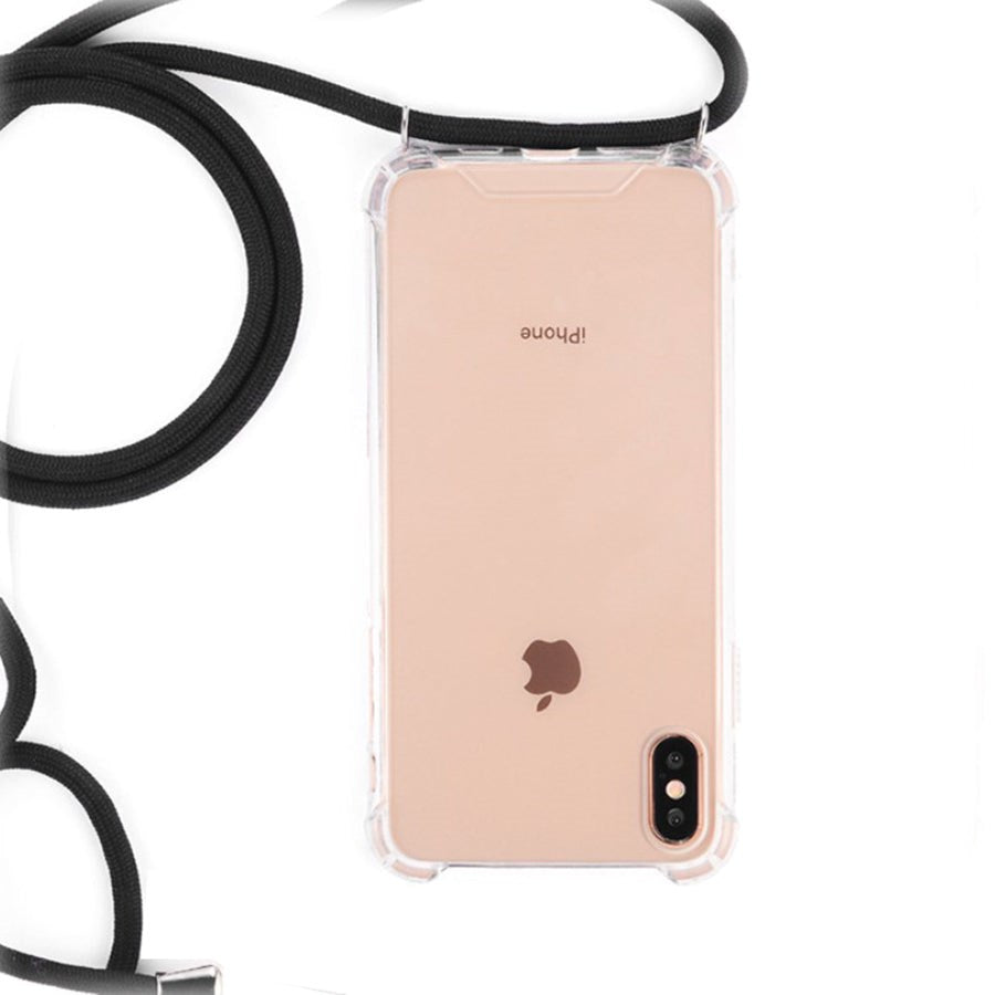 iPhone X / XS Fleksibel Plastik Deksel m. stropp - Svart