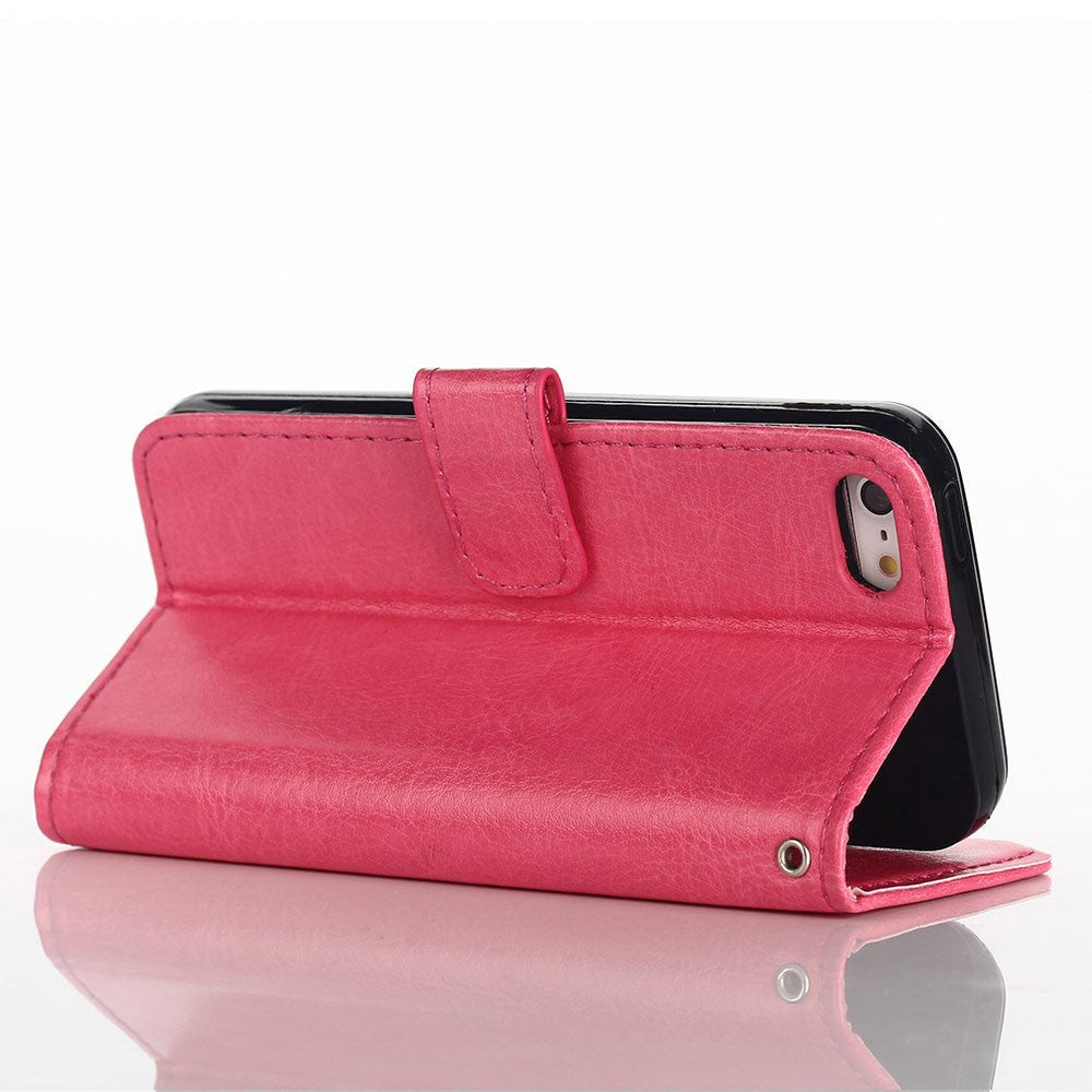 iPhone SE / 5 / 5s Wallet Skinn Etui med Lommebok Pink