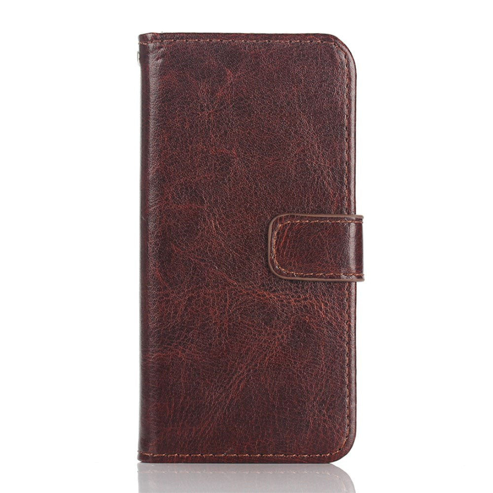 iPhone SE / 5 / 5s Wallet Skinn Etui med Lommebok Mørkebrun