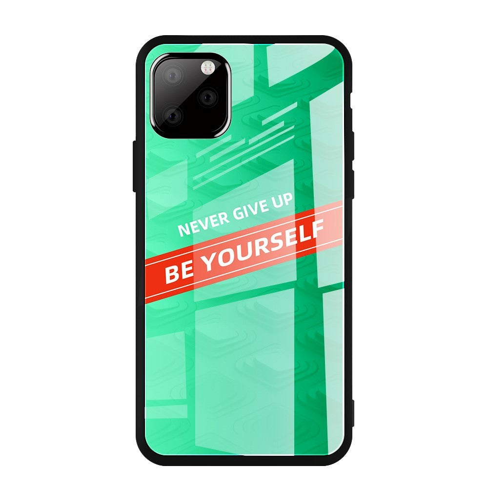 iPhone 11 Pro Max Deksel m. Glassbakside - Be Yourself - Grønn