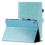 iPad 10.2" (2021 / 2020 / 2019) Glitter Deksel m. Stativfunksjoner & Kortholder - Glitter Blue