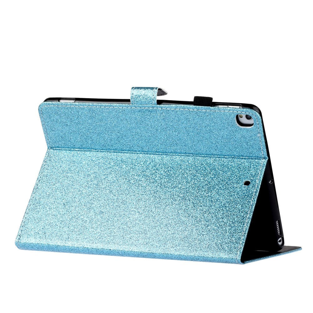 iPad 10.2" (2021 / 2020 / 2019) Glitter Deksel m. Stativfunksjoner & Kortholder - Glitter Blue