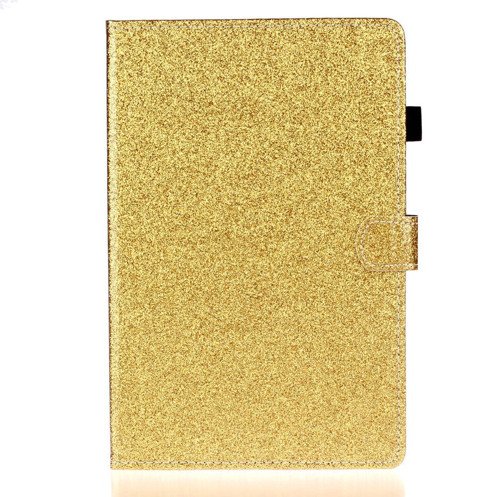 iPad 10.2" (2021 / 2020 / 2019) Glitter Deksel m. Stativfunksjoner & Kortholder - Glitter Gold