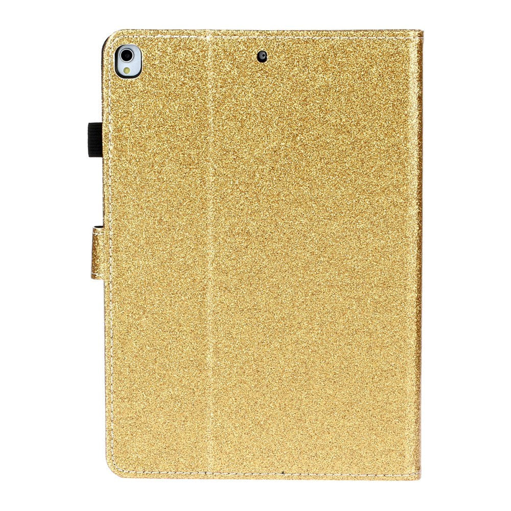 iPad 10.2" (2021 / 2020 / 2019) Glitter Deksel m. Stativfunksjoner & Kortholder - Glitter Gold