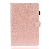 iPad 10.2" (2021 / 2020 / 2019) Glitter Deksel m. Stativfunksjoner & Kortholder - Glitter Rose Gull