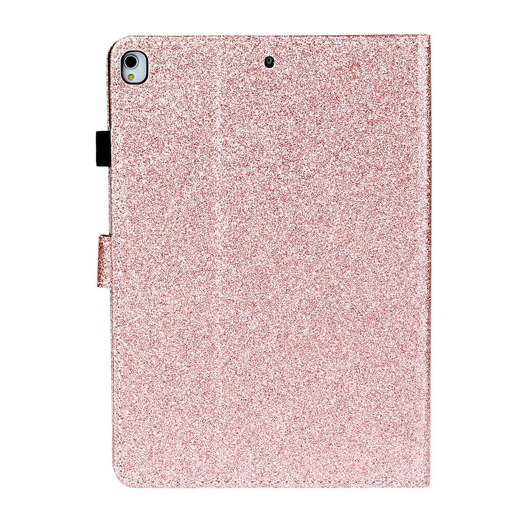 iPad 10.2" (2021 / 2020 / 2019) Glitter Deksel m. Stativfunksjoner & Kortholder - Glitter Rose Gull