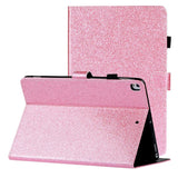 iPad 10.2" (2021 / 2020 / 2019) Glitter Deksel m. Stativfunksjoner & Kortholder - Glitter Pink