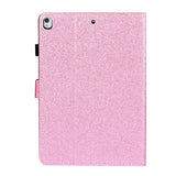 iPad 10.2" (2021 / 2020 / 2019) Glitter Deksel m. Stativfunksjoner & Kortholder - Glitter Pink