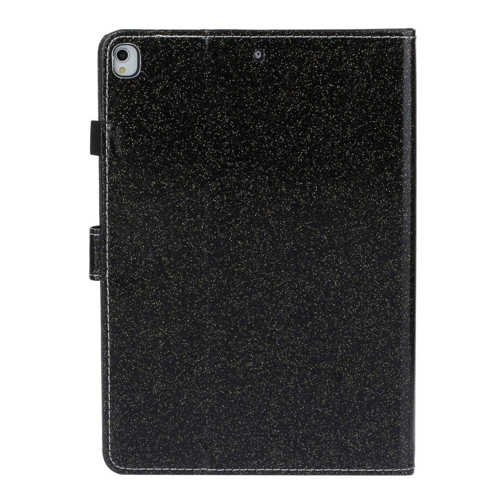 iPad 10.2" (2021 / 2020 / 2019) Glitter Deksel m. Stativfunksjoner & Kortholder - Glitter Black