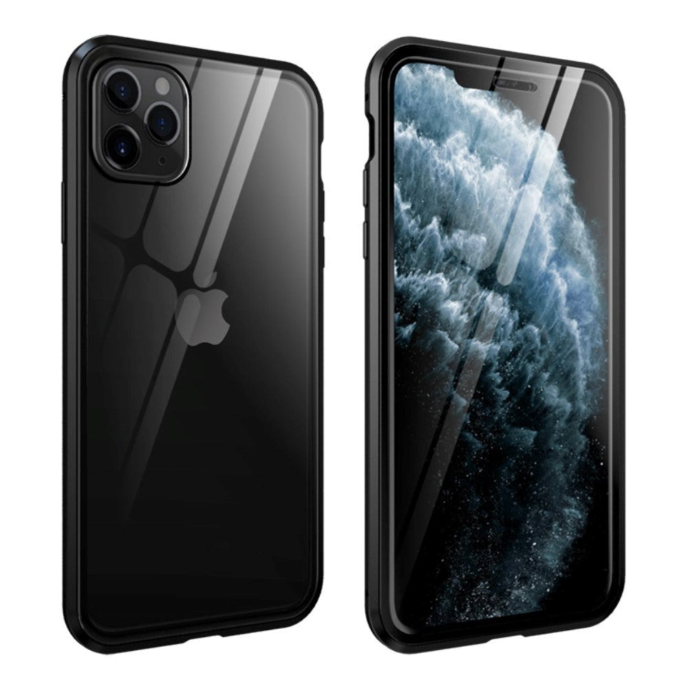 iPhone 11 Pro Metall Deksel med Glass Foran & Bak - Svart