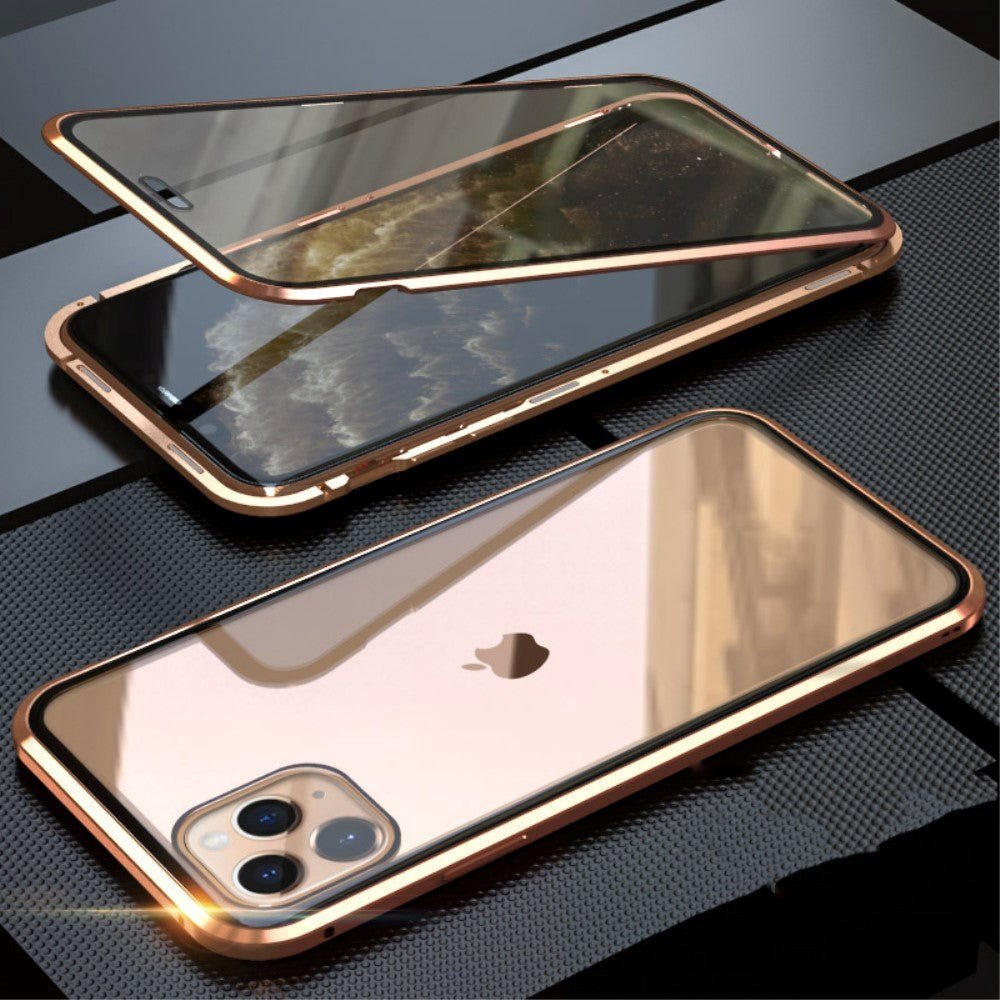 iPhone 11 Pro Metall Deksel med Glass Foran & Bak - Gull