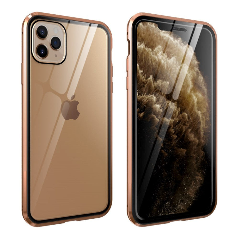 iPhone 11 Pro Metall Deksel med Glass Foran & Bak - Gull