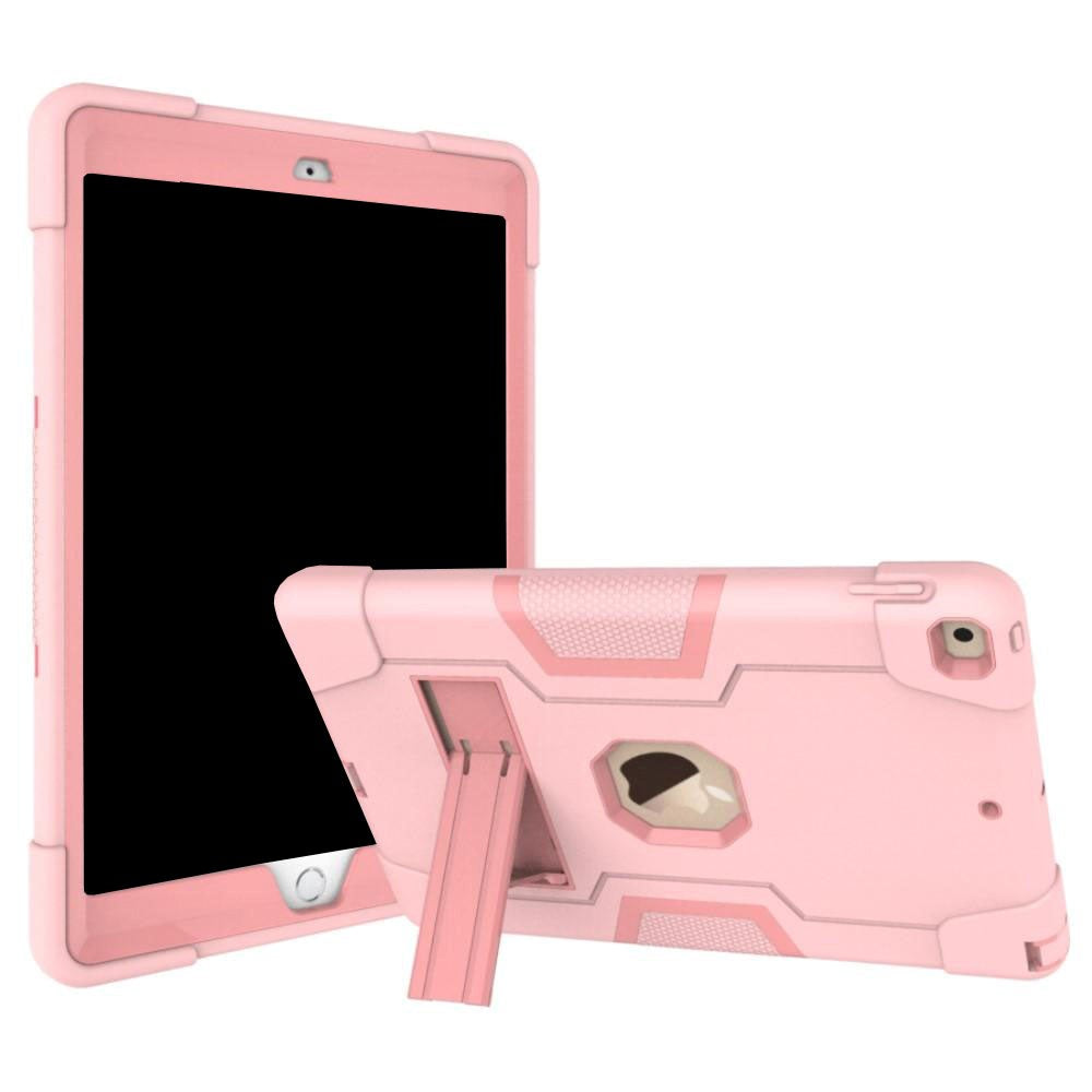 iPad 10.2" (2021 / 2020 / 2019) Håndverker Deksel med Stativfunksjon og Front Ramme- Pink