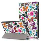 iPad 10.2" (2021 / 2020 / 2019) Skinn Deksel m. Tri-fold - Fargerike Sommerfugle & Blomster