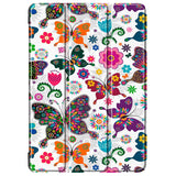 iPad 10.2" (2021 / 2020 / 2019) Skinn Deksel m. Tri-fold - Fargerike Sommerfugle & Blomster