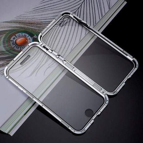 iPhone SE (2022/2020)/8/7 360⁰ Magnetisk Deksel m. Glass Foran & Bak - Sølv