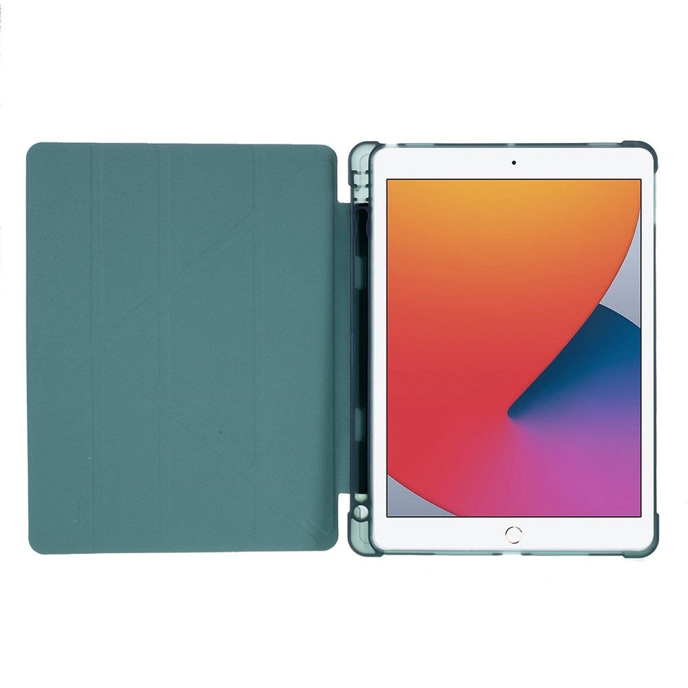 iPad 10.2" (2021 / 2020 / 2019) / iPad Pro 10.5 / iPad Air (2019) Deksel - Fleksibel Origami Deksel - Mørk Grønn