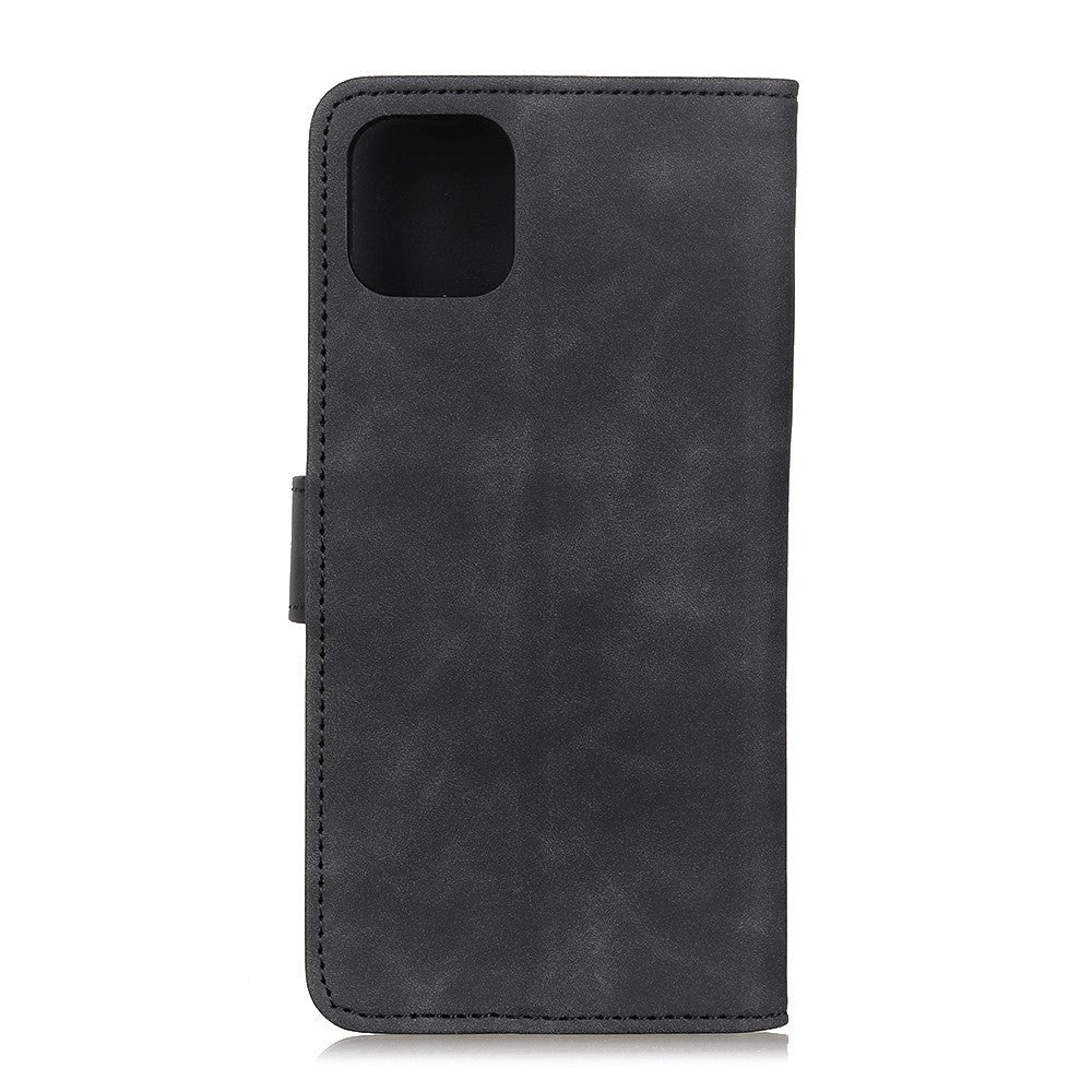 iPhone 12 Pro Max KHAZNEH Retro  PU Skinndeksel  m. Lommebok - Sort