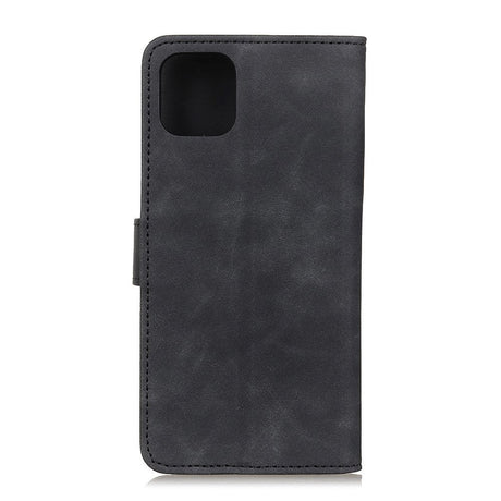 iPhone 12 Pro Max KHAZNEH Retro  PU Skinndeksel  m. Lommebok - Sort