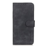 iPhone 12 Pro Max KHAZNEH Retro  PU Skinndeksel  m. Lommebok - Sort