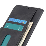 iPhone 12 Pro Max KHAZNEH Retro  PU Skinndeksel  m. Lommebok - Sort